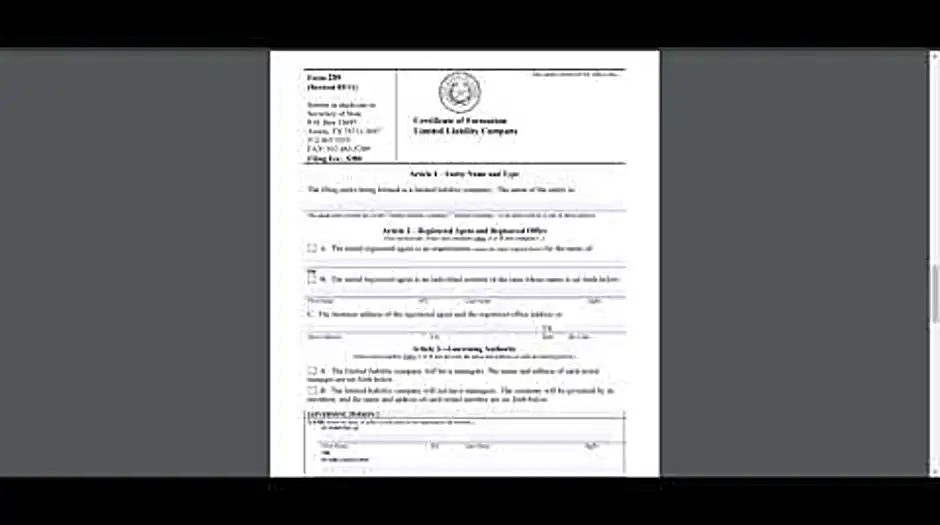 Download free LLC forms for texas