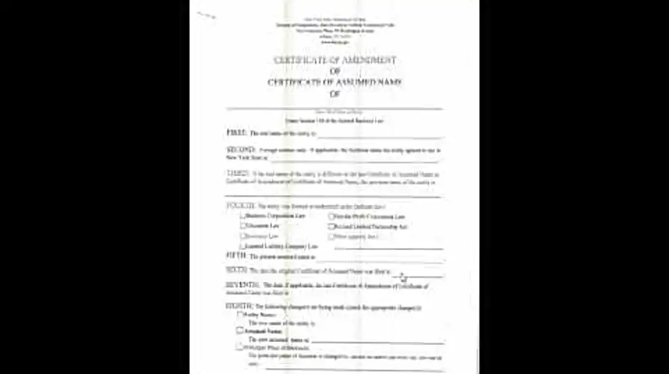 LLC amendment form florida