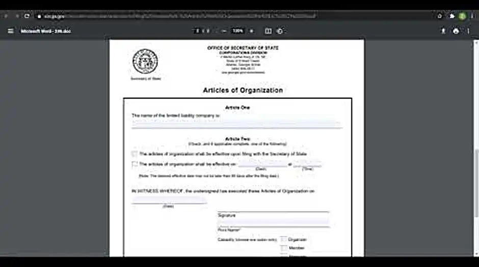 georgia llc filing forms